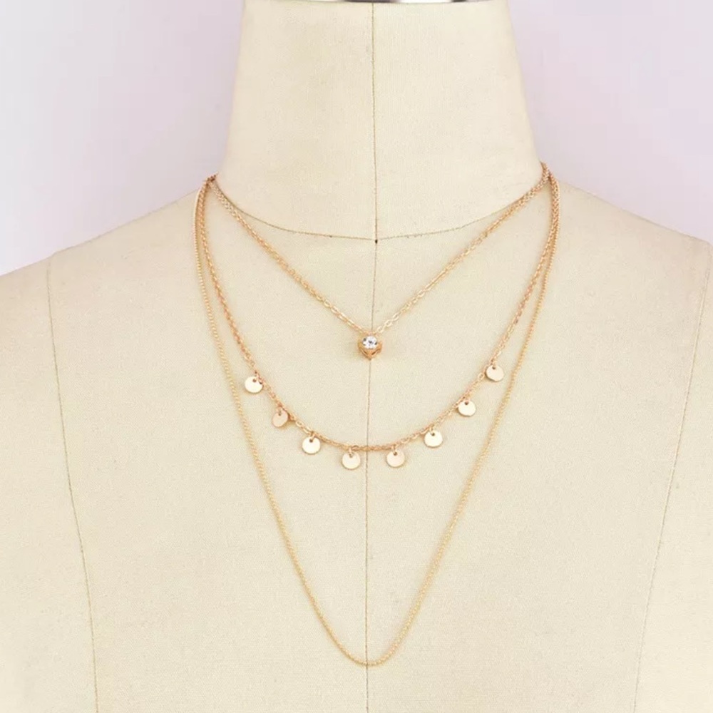 {BRAIDEN} dainty round coin layered necklace - Picture 3 of 5